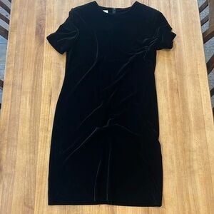 Black velvet cocktail dress